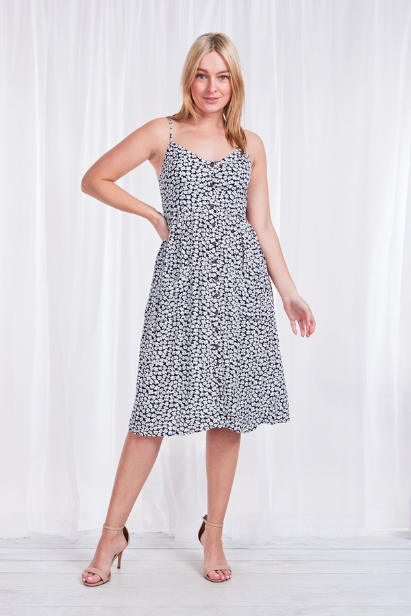 Ditsy print Button Front SUMMER Dress