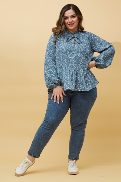 DITSY PRINT PLEAT TOP