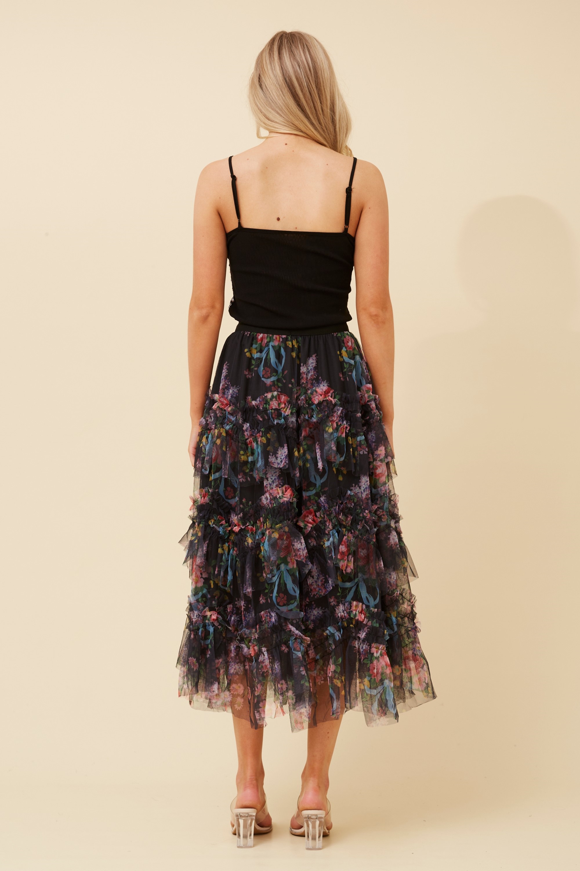 DIVISHA FLORAL TULLE SKIRT