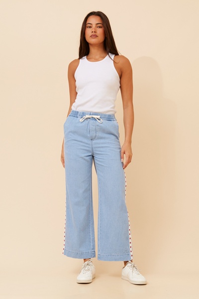 DOLORES STAR STRIPE DENIM PANTS