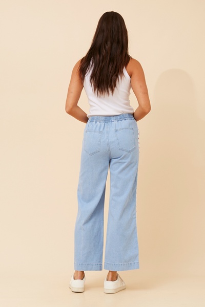 DOLORES STAR STRIPE DENIM PANTS