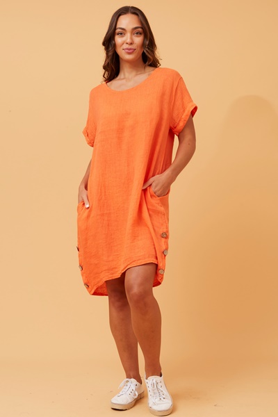 DONATELLA LINEN SHORT DRESS