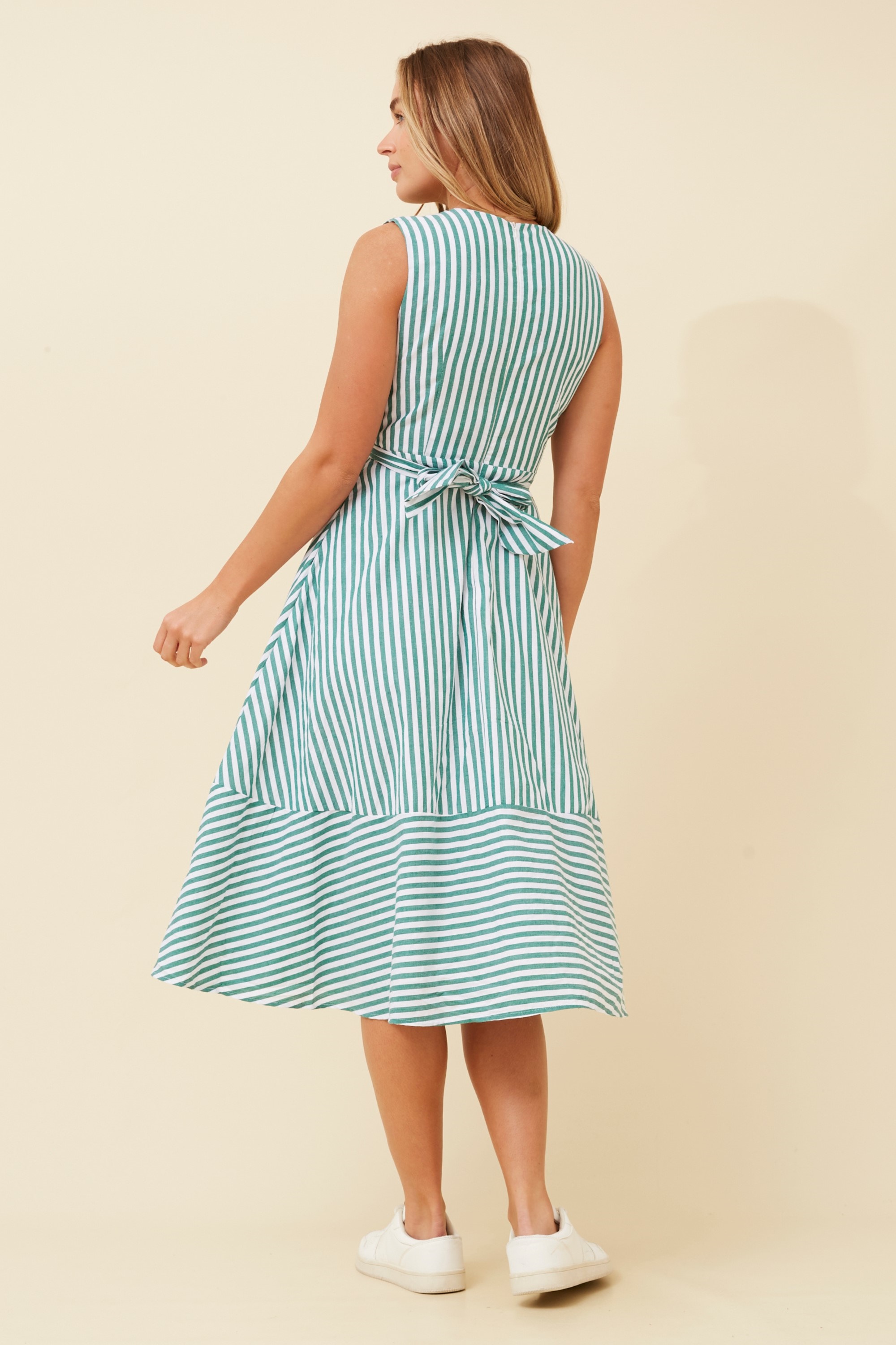 DONIA STRIPE MIDI DRESS