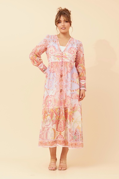 DONIELLE BORDER PRINT DRESS
