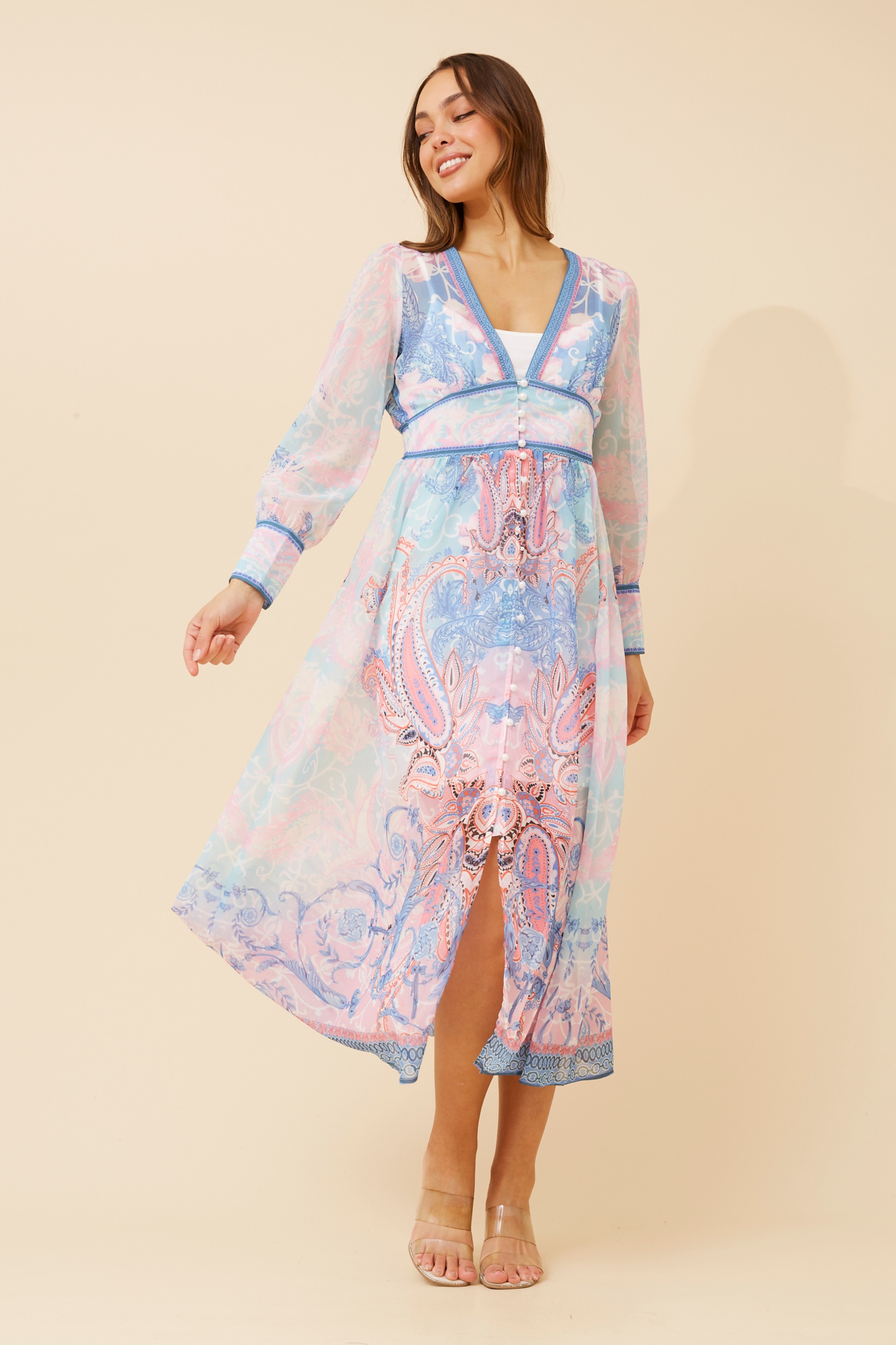 DONIELLE BORDER PRINT MAXI DRESS