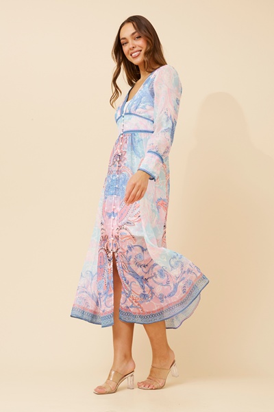 DONIELLE BORDER PRINT MAXI DRESS