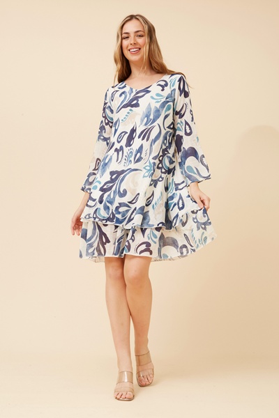 DONISA LEAF PRINT DRESS
