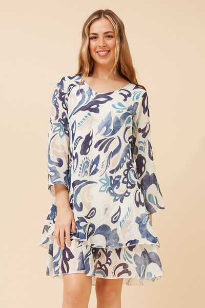 DONISA LEAF PRINT DRESS