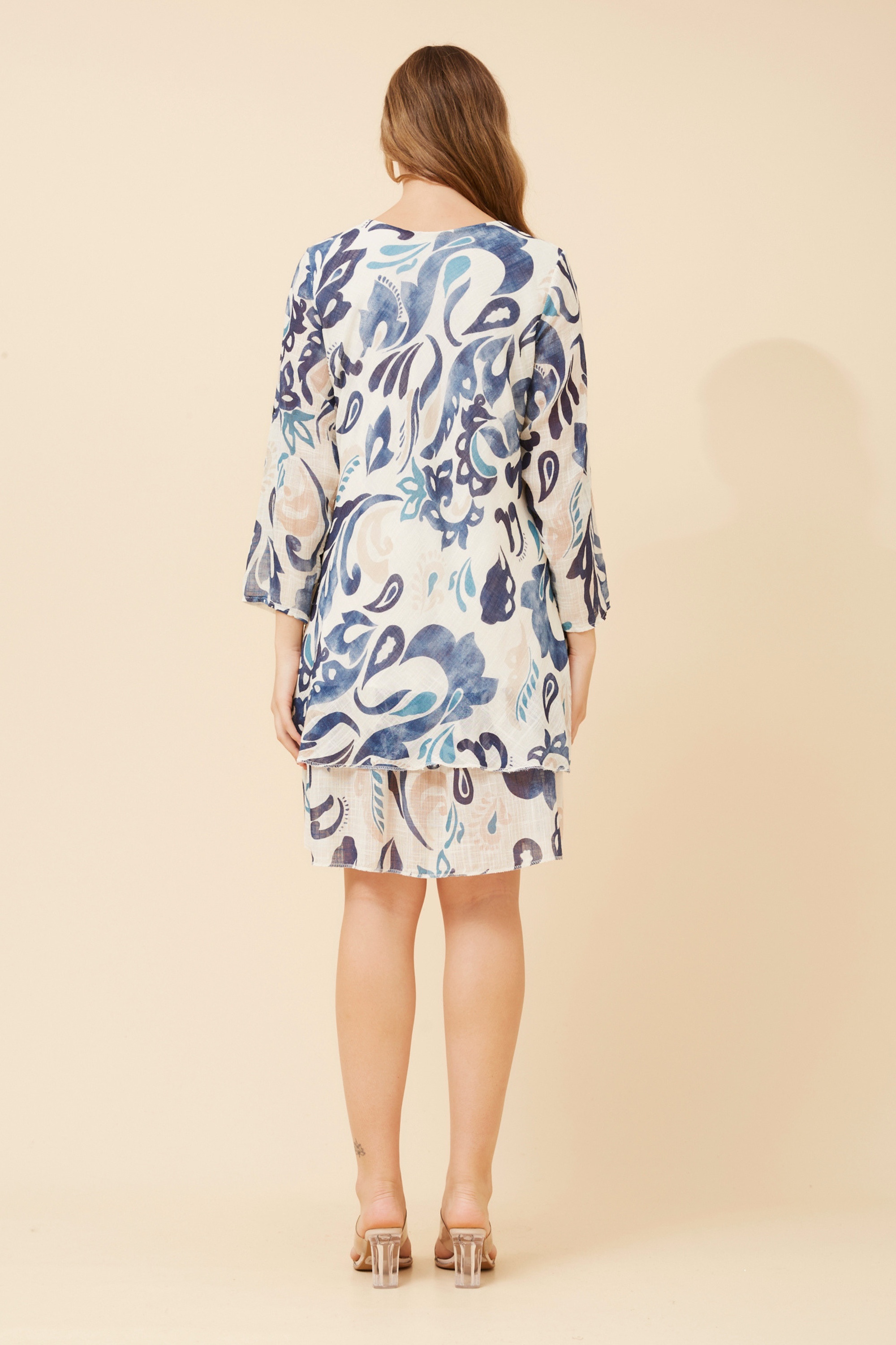 DONISA LEAF PRINT DRESS