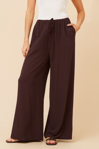 DONNY SOLID WIDE LEG PANTS