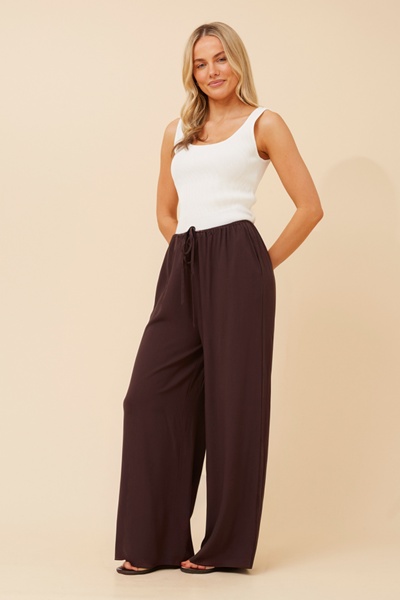 DONNY SOLID WIDE LEG PANTS