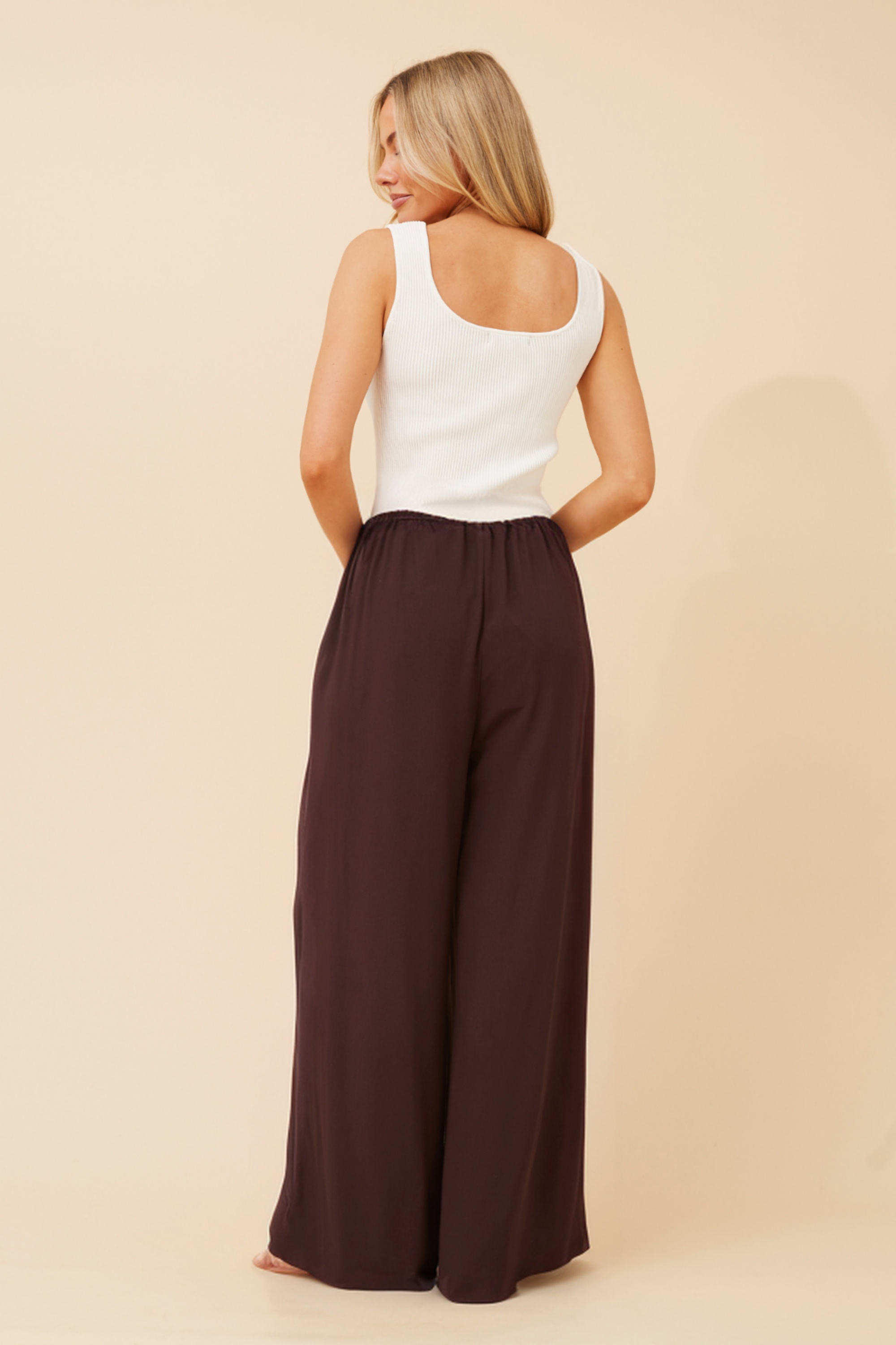 DONNY SOLID WIDE LEG PANTS