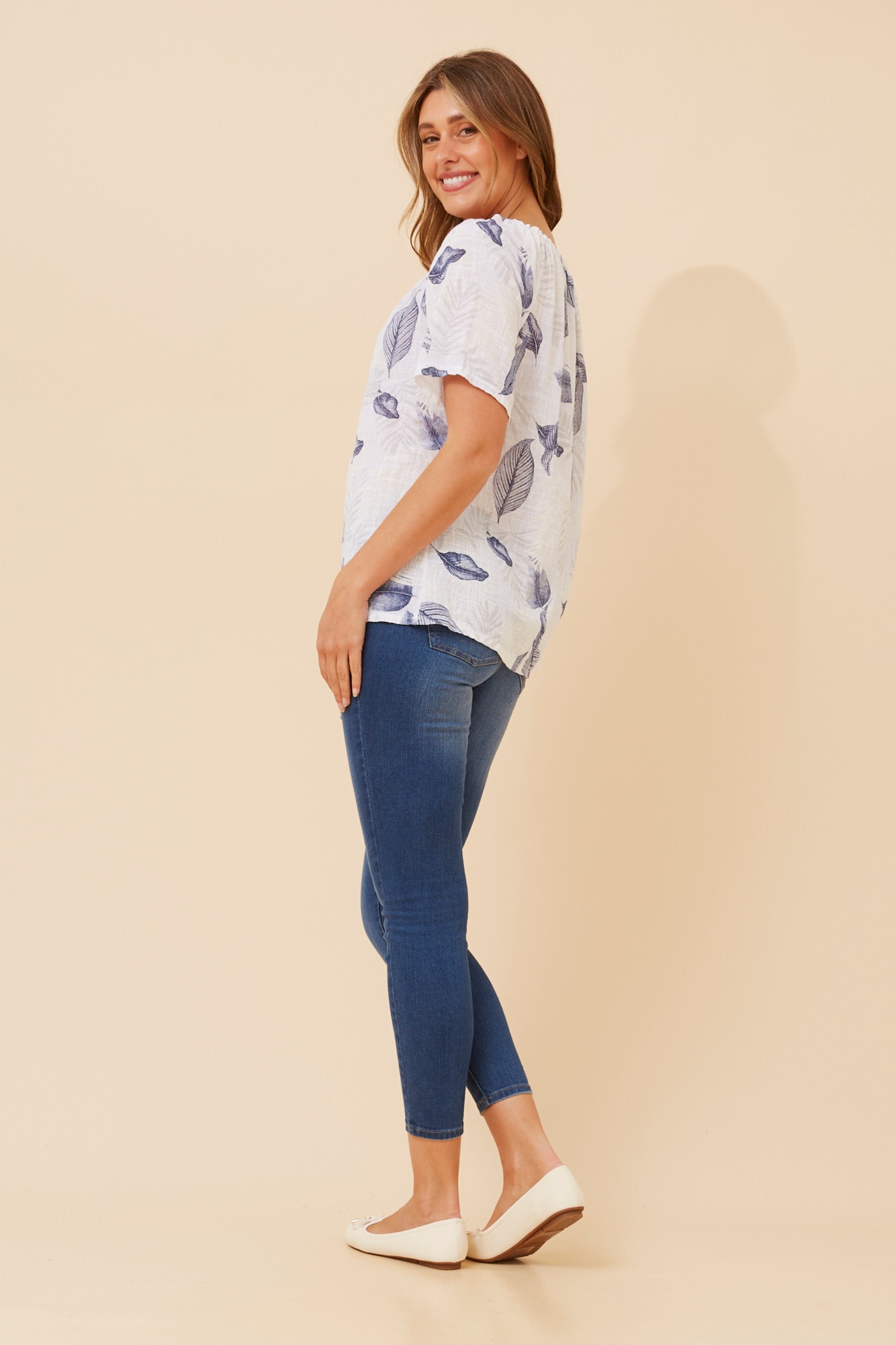 DORELLA LEAF PRINT TOP
