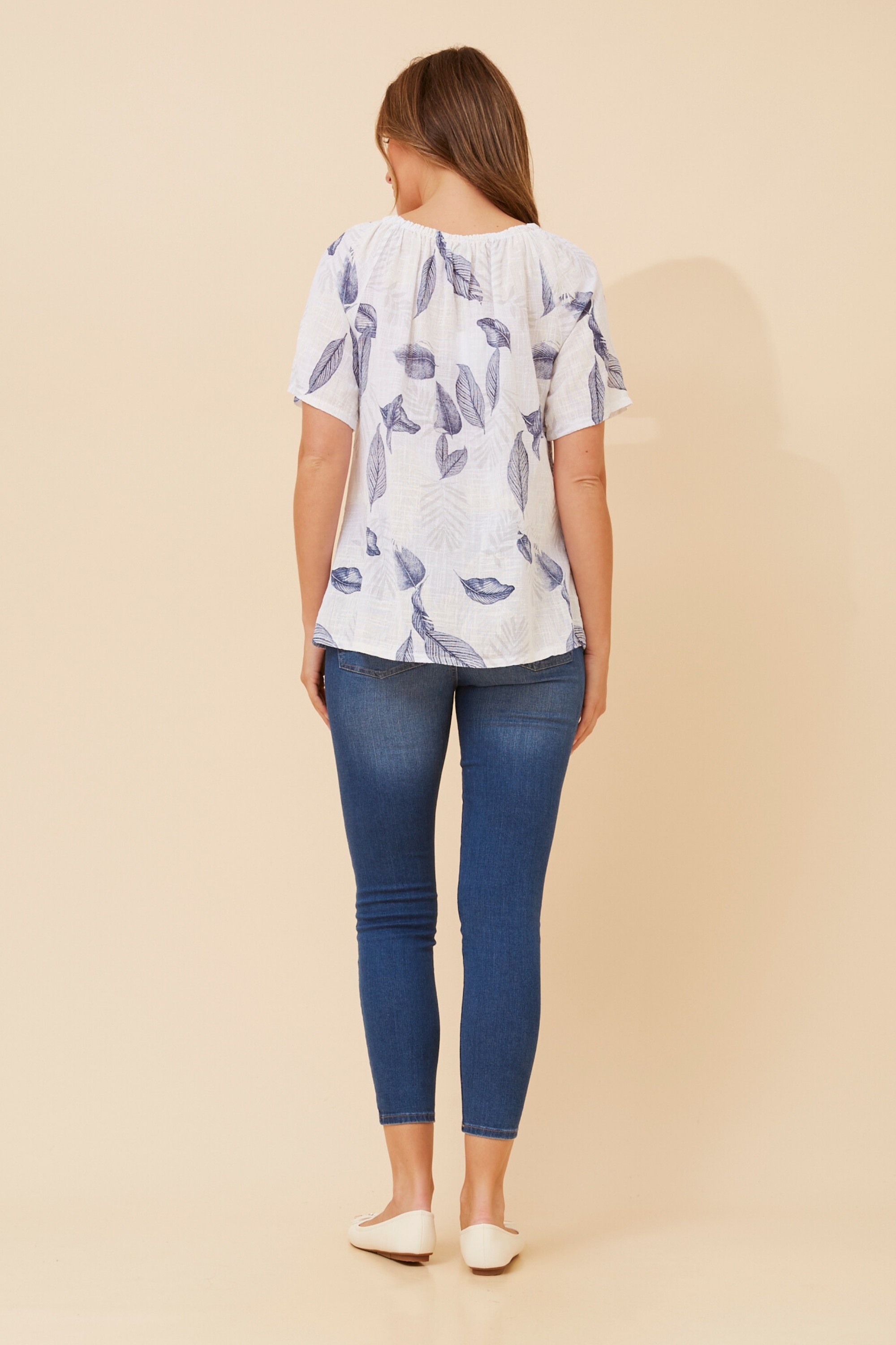 DORELLA LEAF PRINT TOP