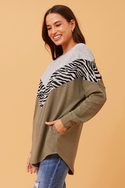 DORSET ZEBRA PRINT PANEL TOP