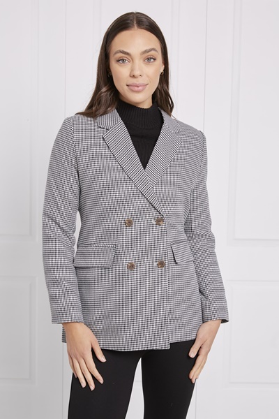 DOUBLE BREASTED CHECK BLAZER