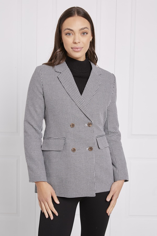 DOUBLE BREASTED CHECK BLAZER DOUBLE BREASTED CHECK BLAZER