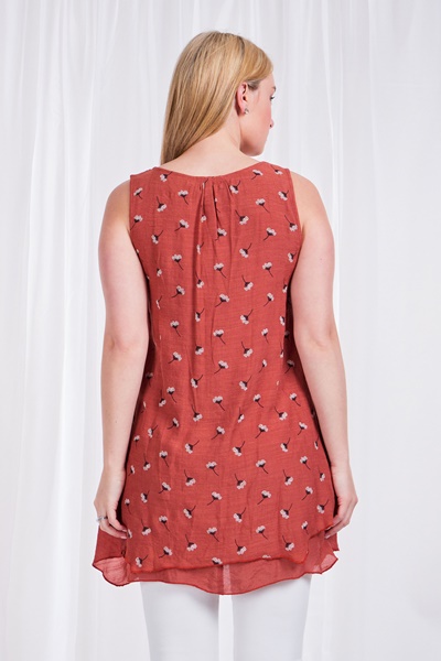 DOUBLE LAYER PRINTED TUNIC