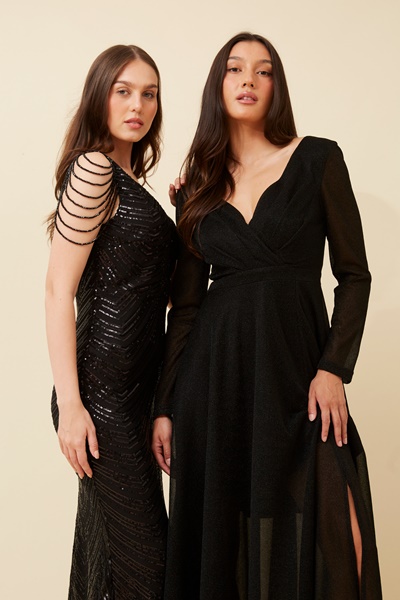DREA MAXI GLITTER DRESS