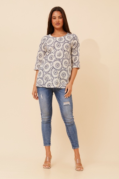 DRIANA ABSTRACT PRINT TOP