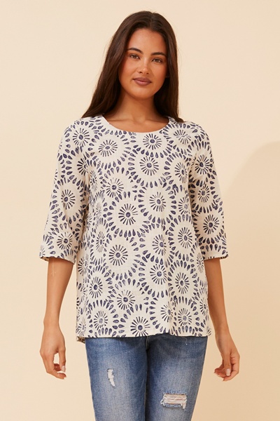 DRIANA ABSTRACT PRINT TOP