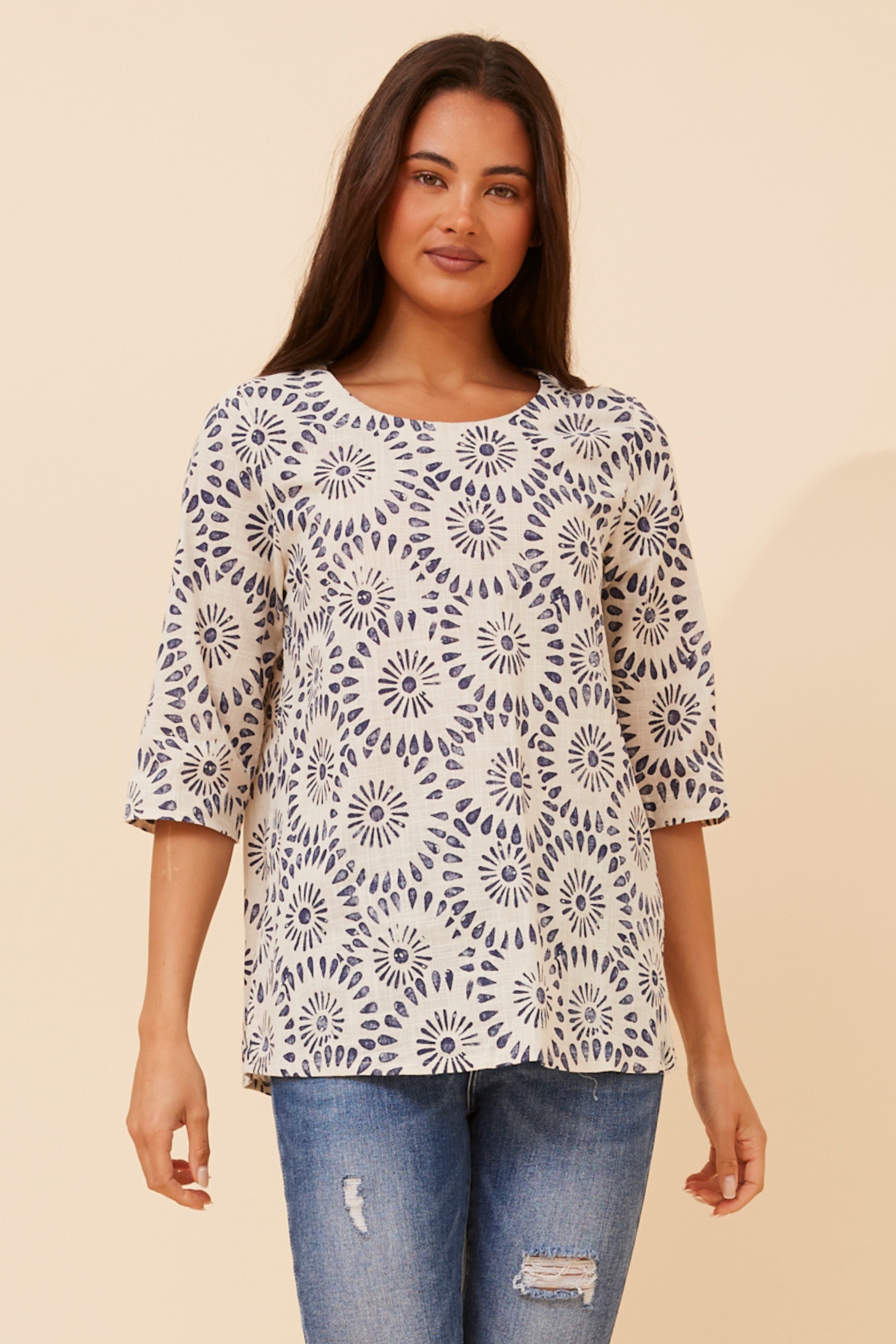 DRIANA ABSTRACT PRINT TOP