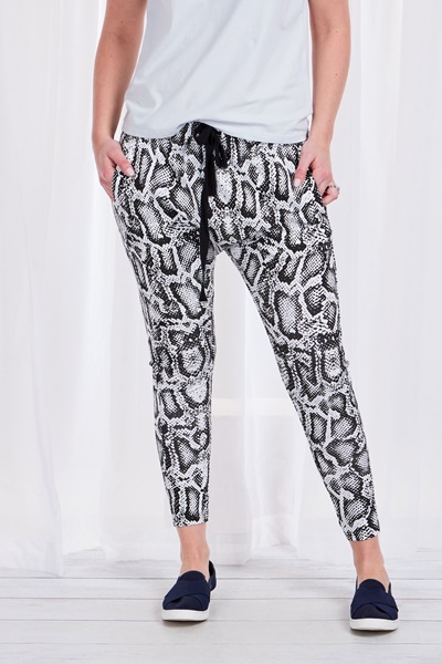 snake print joggers