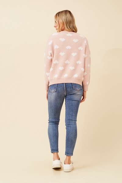 DUNYA HEART PRINT KNIT JUMPER
