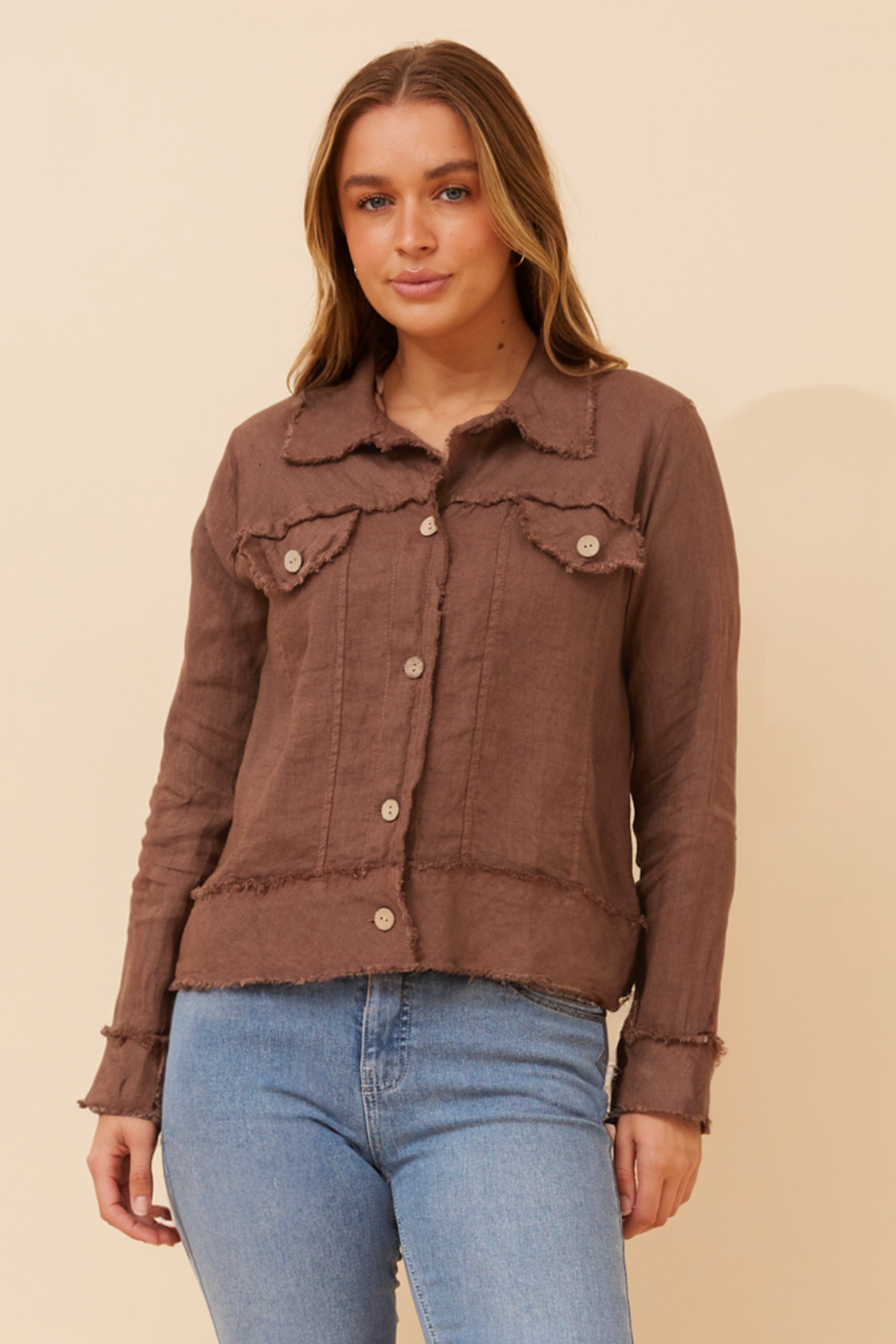EDA SOLID LINEN JACKET