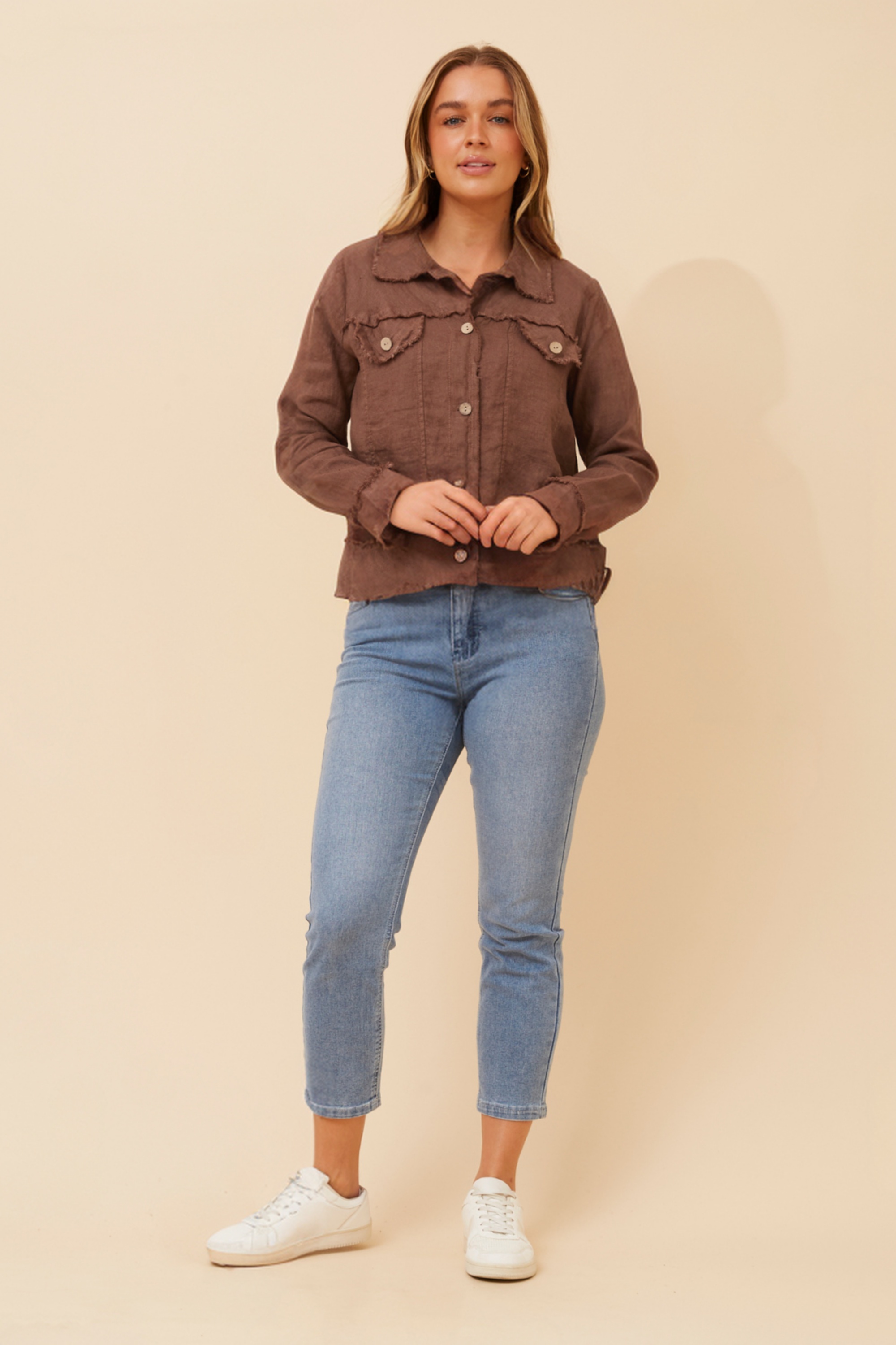EDA SOLID LINEN JACKET