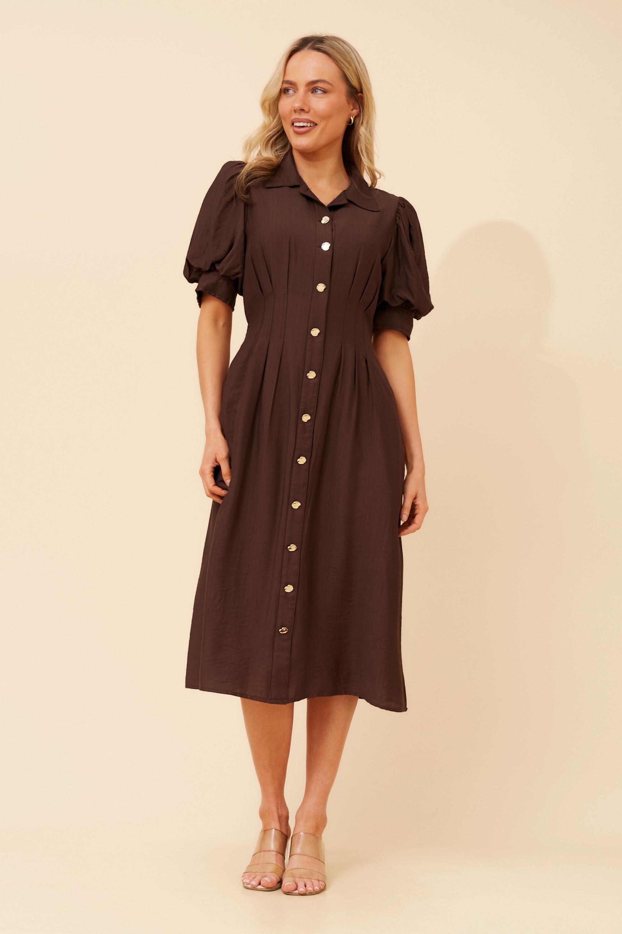 ELANEY SOLID MIDI DRESS