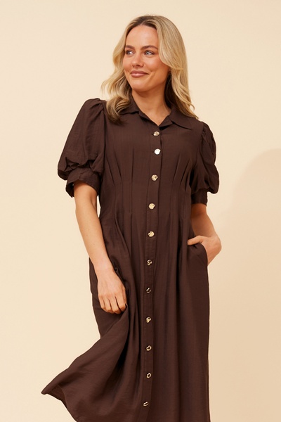 ELANEY SOLID MIDI DRESS