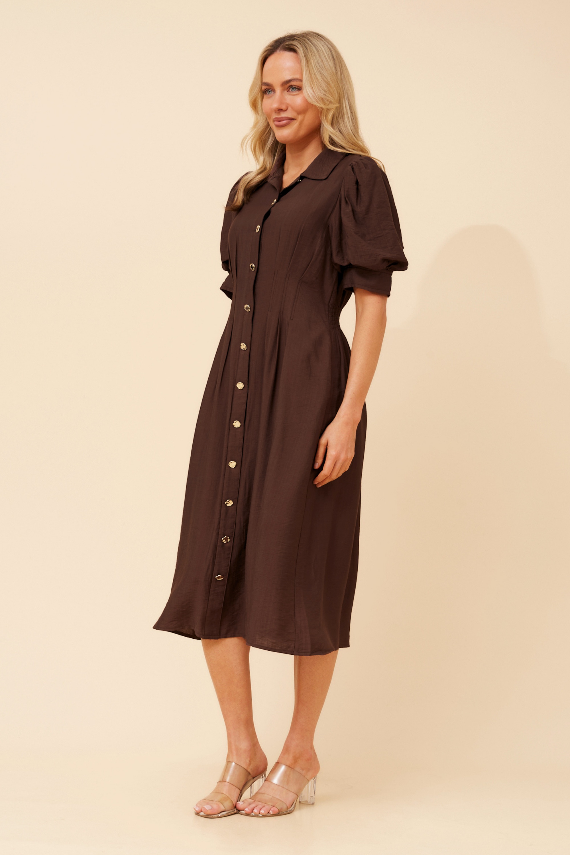 ELANEY SOLID MIDI DRESS