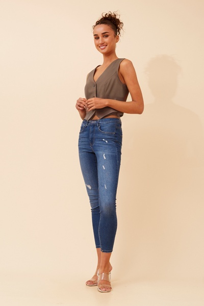 ELDORA SOLID CROPPED VEST