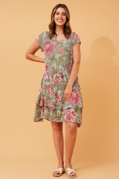 ELECTRA DOUBLE LAYER FLORAL DRESS