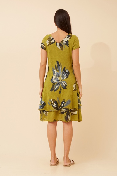 ELECTRA FLORAL DOUBLE LAYERED DRESS