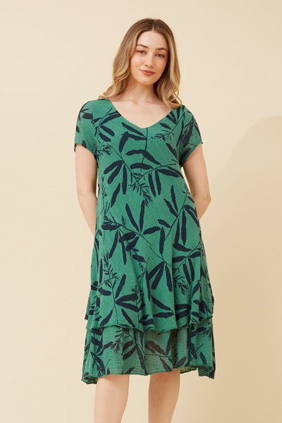 ELECTRA LEAF PRINT DRESS