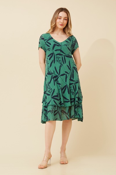 ELECTRA LEAF PRINT DRESS