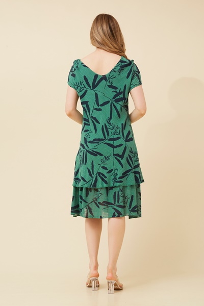 ELECTRA LEAF PRINT DRESS