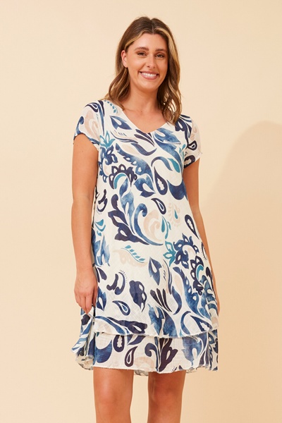 ELECTRA LEAF PRINT DRESS