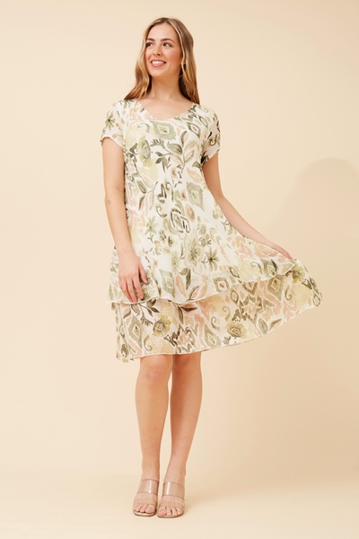 ELECTRA LEAF PRINT DRESS