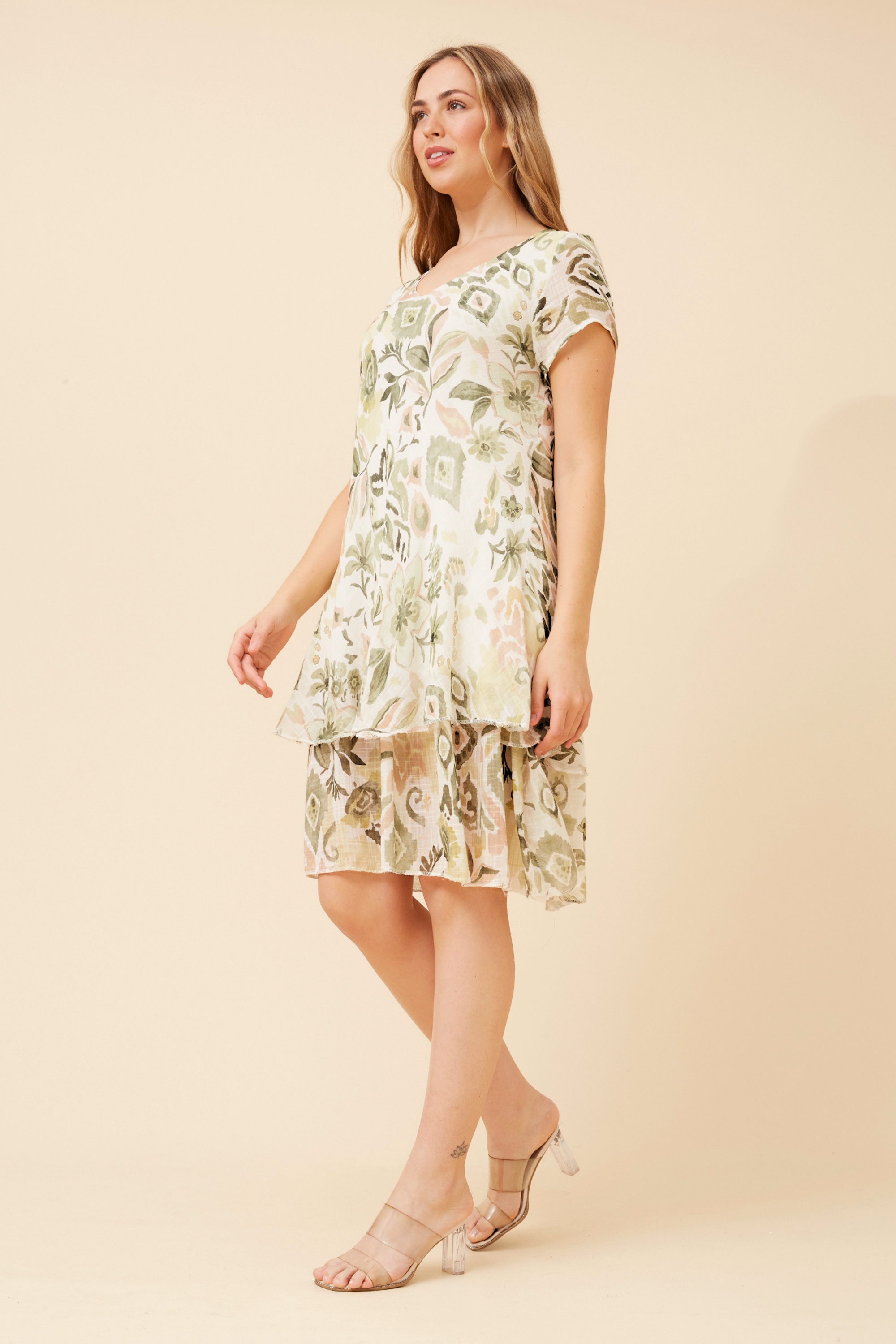 ELECTRA LEAF PRINT DRESS