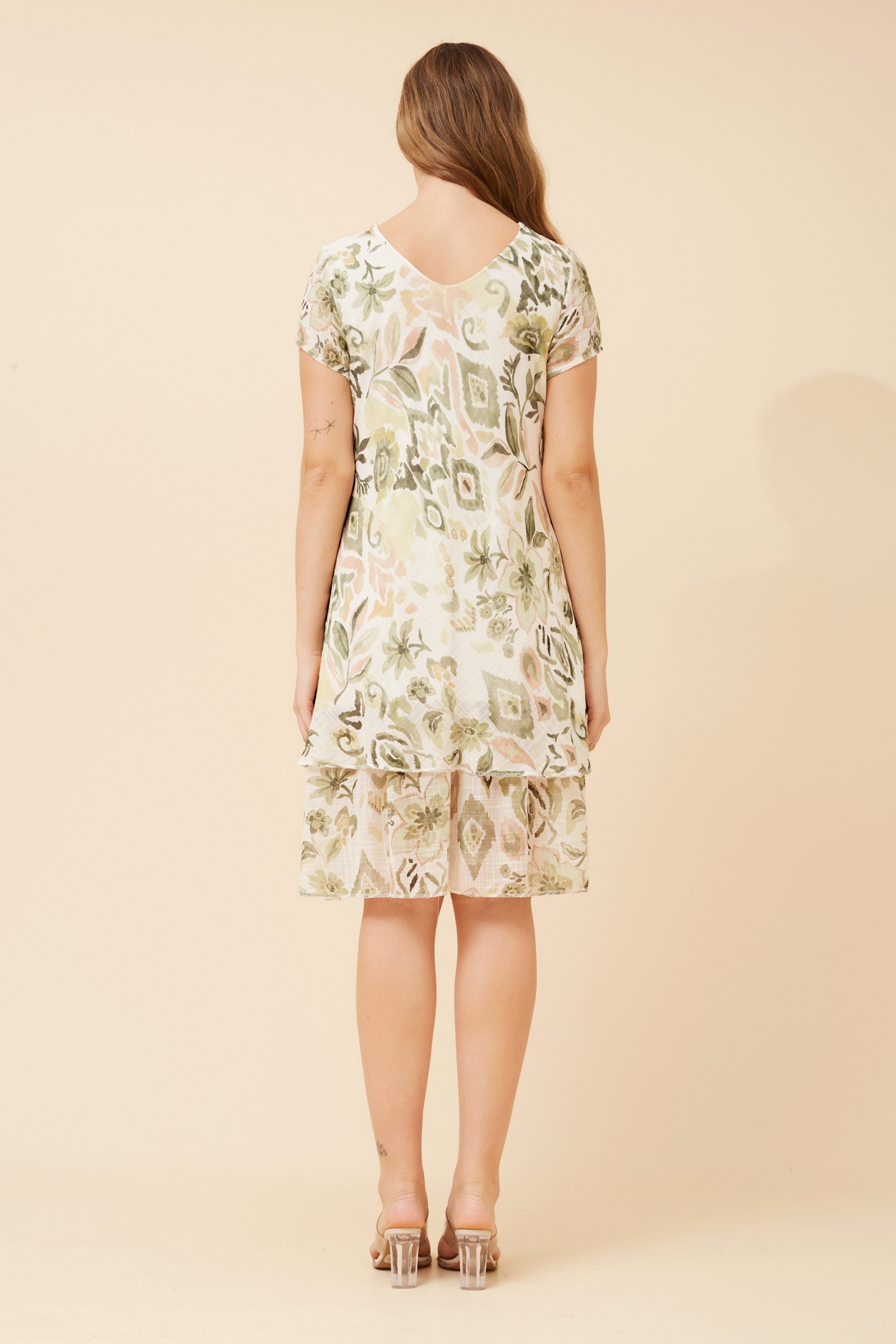 ELECTRA LEAF PRINT DRESS