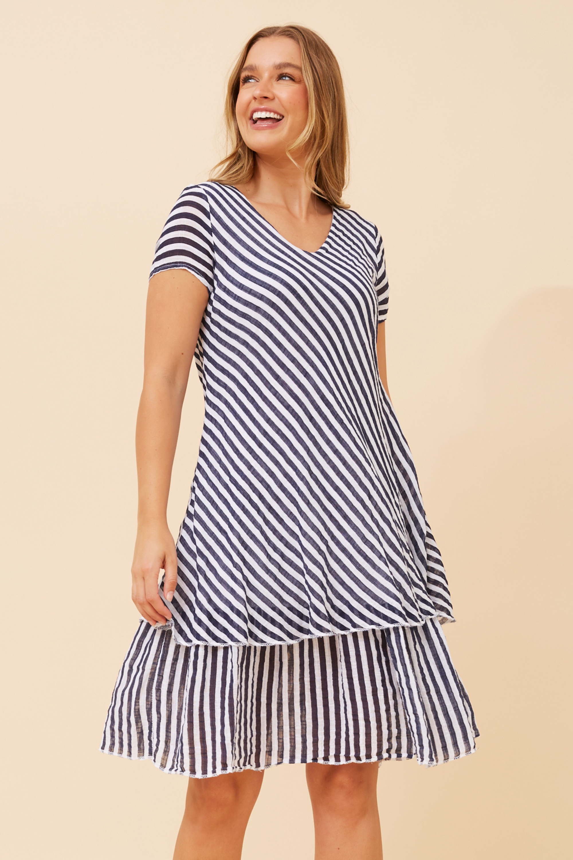 ELECTRA STRIPE PRINT DRESS