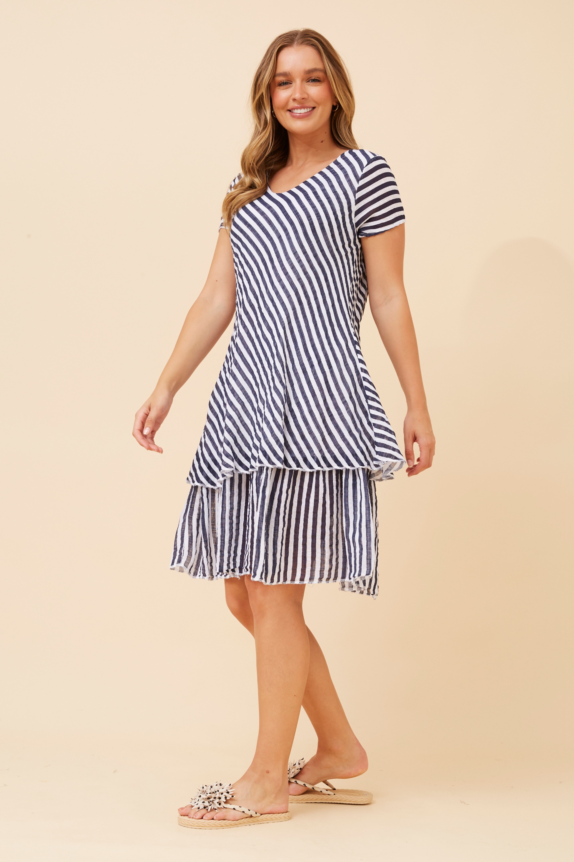 ELECTRA STRIPE PRINT DRESS