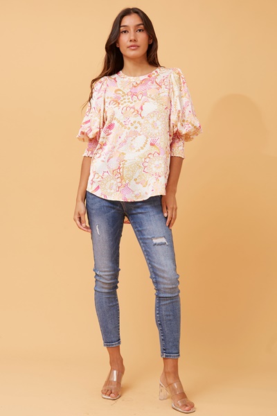 ELEGANT FLORAL SATIN BLOUSE