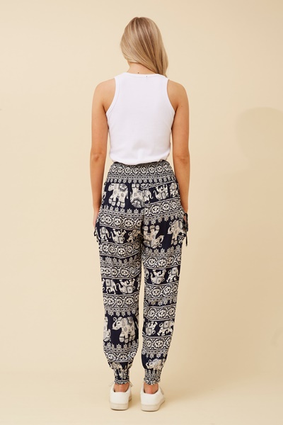 ELEPHANT PRINT BOHO HAREM PANTS