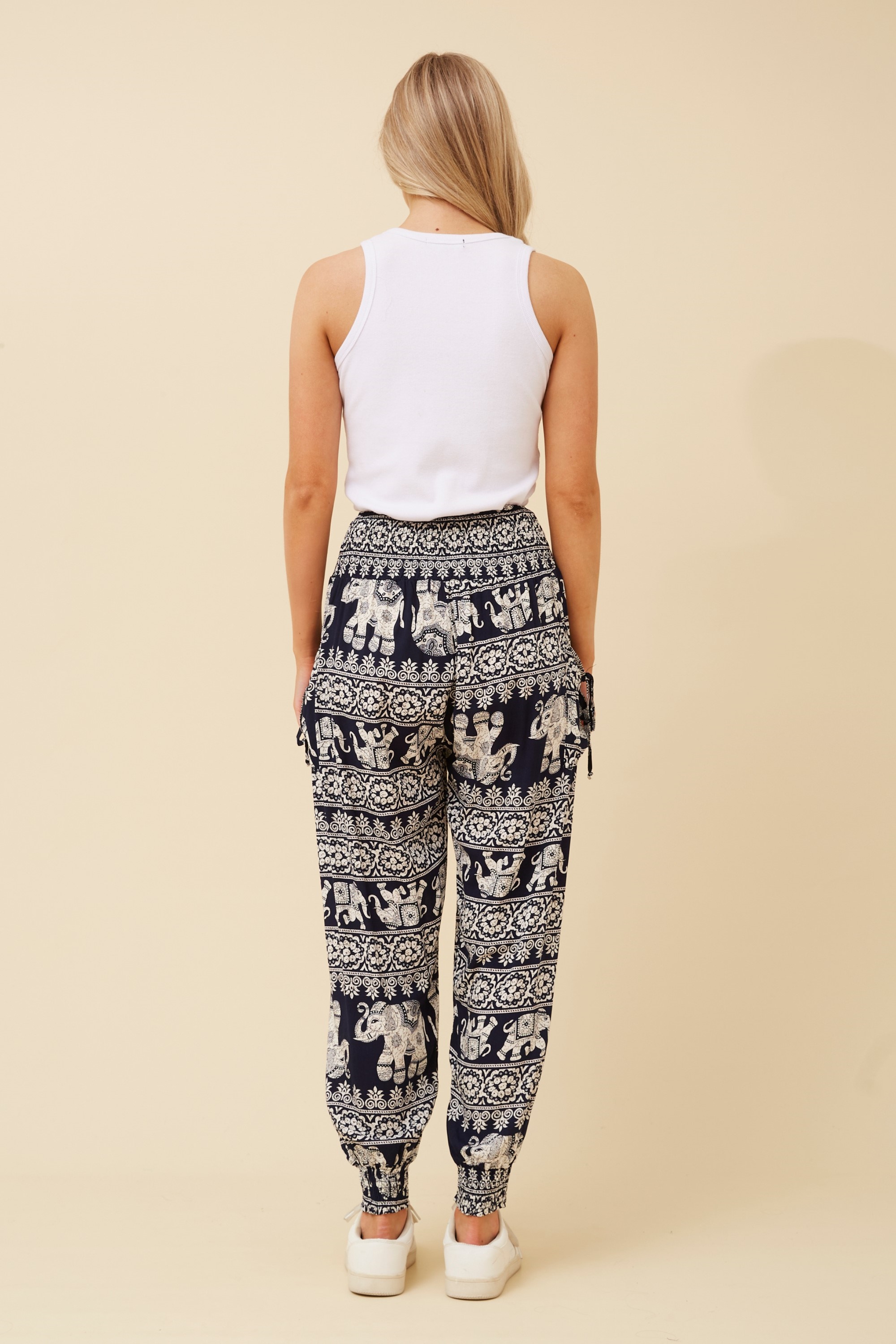 ELEPHANT PRINT BOHO HAREM PANTS