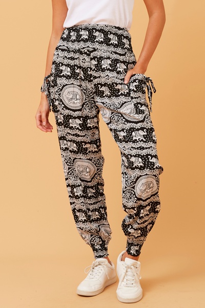 ELEPHANT PRINT HAREM PANTS