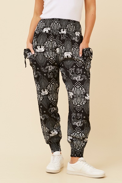 ELEPHANT PRINT HAREM PANTS